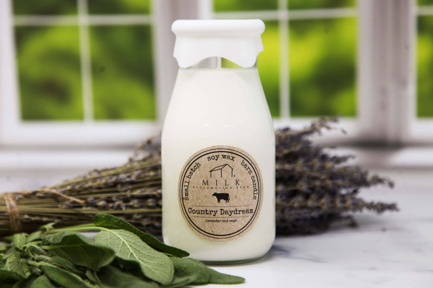 Milk Bottle Candle - Country Daydream (Lavender Sage)