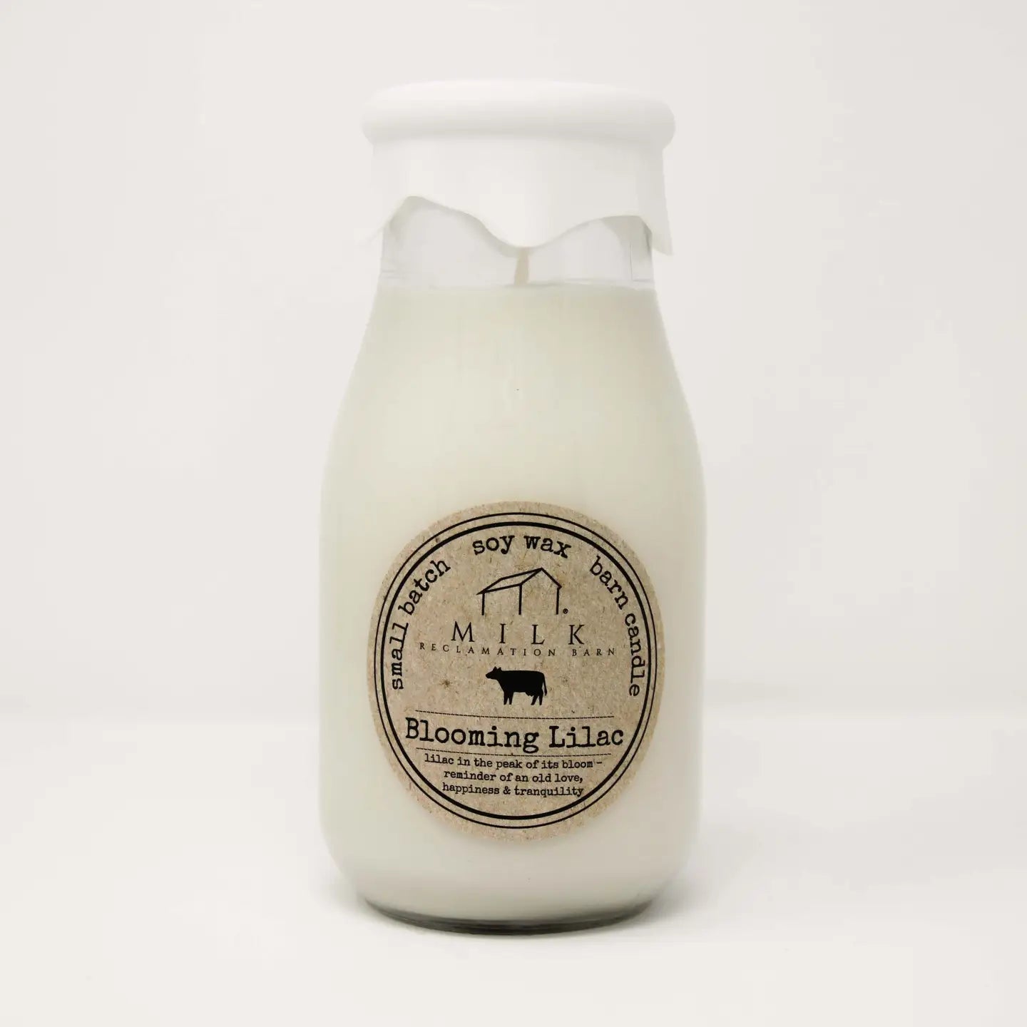 Milk Bottle Candle Blooming Lilac
