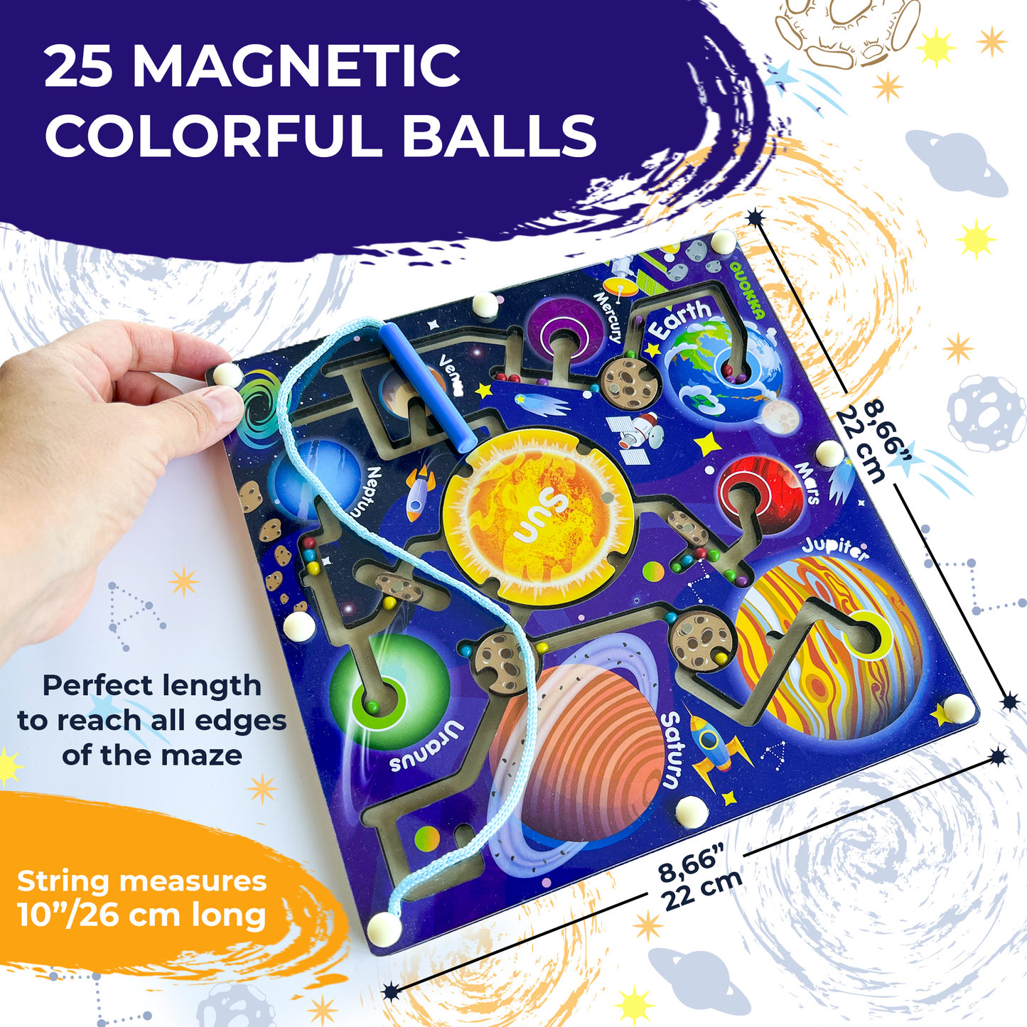 Magnetic Maze SPACE | Wooden STEM Activity Busy Board