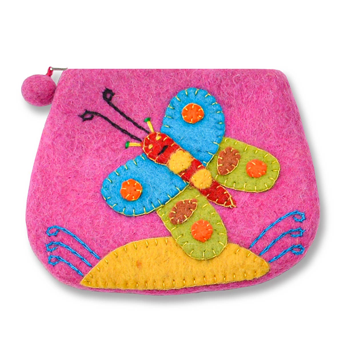 Orange Butterfly Coin Purse