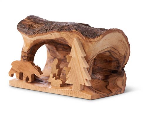 E05s - Small Grotto carved in Branch - 3"x5"