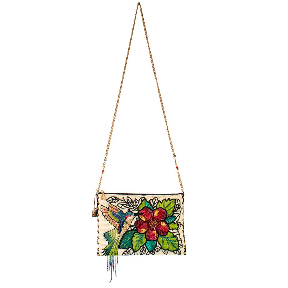 Wing It Beaded Hummingbird Crossbody Clutch Beaded Handbag