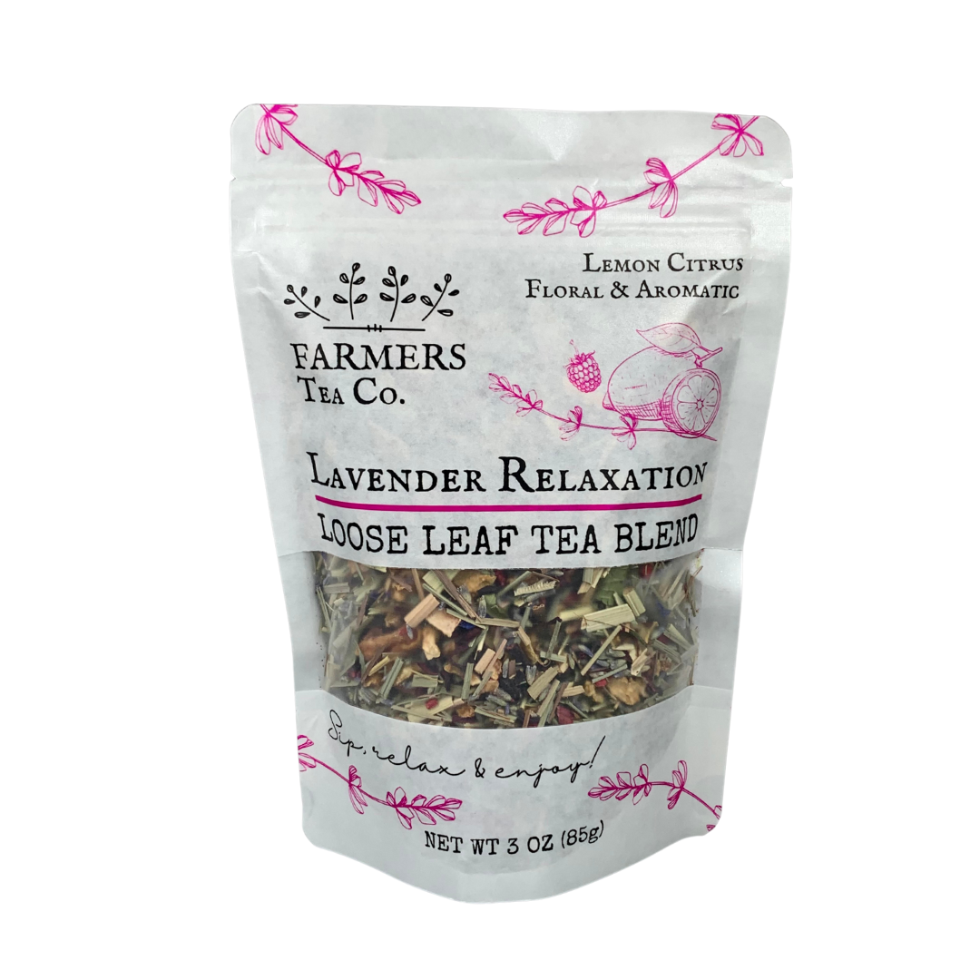 FARMERS Tea Co. | Lavender Relaxation Tea, Loose Leaf Tea Blend 3 oz