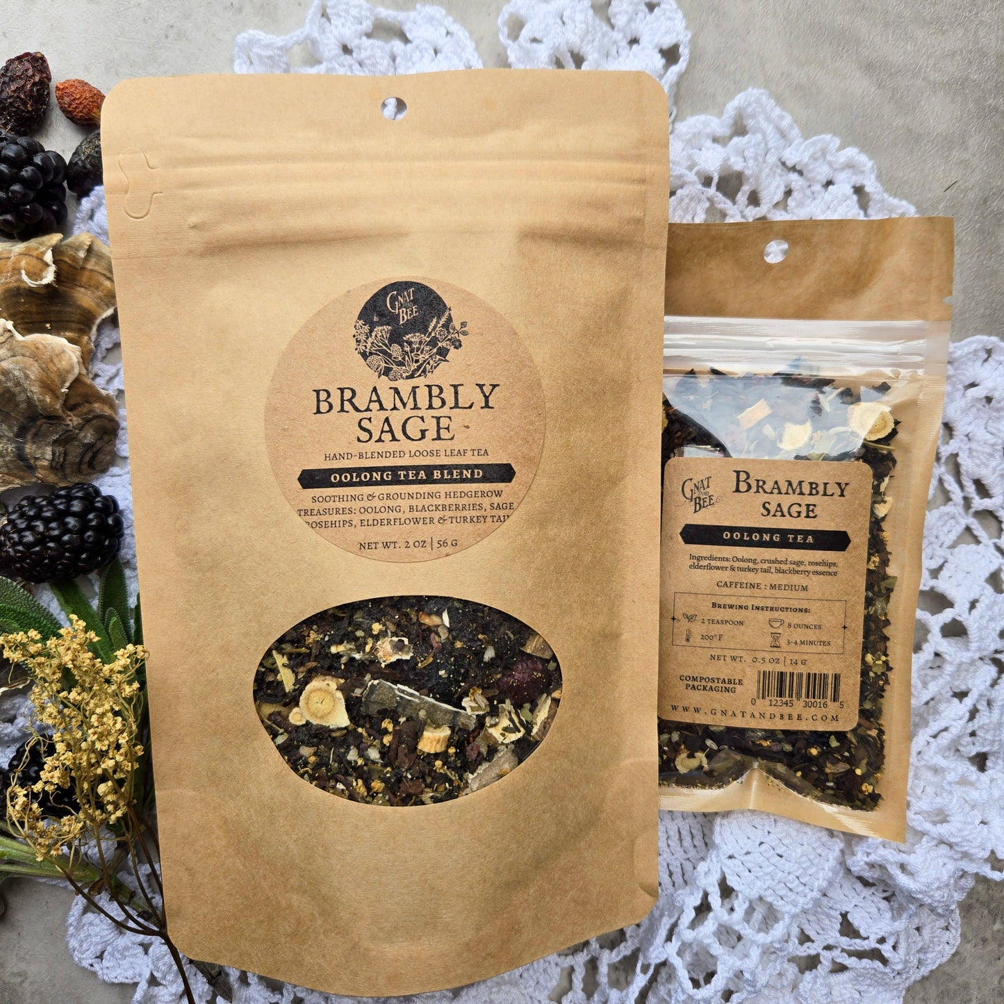 Brambly Sage- Blackberry Oolong Tea Blend: 2 oz. Pouch