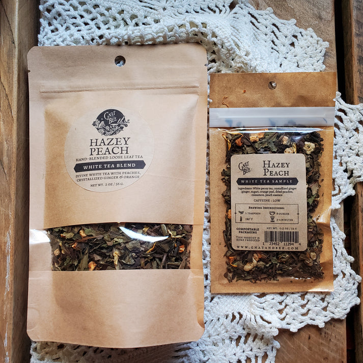 Cup of Hot Tea | 'Hazey Peach" White Tea Blend - Gnat & Bee