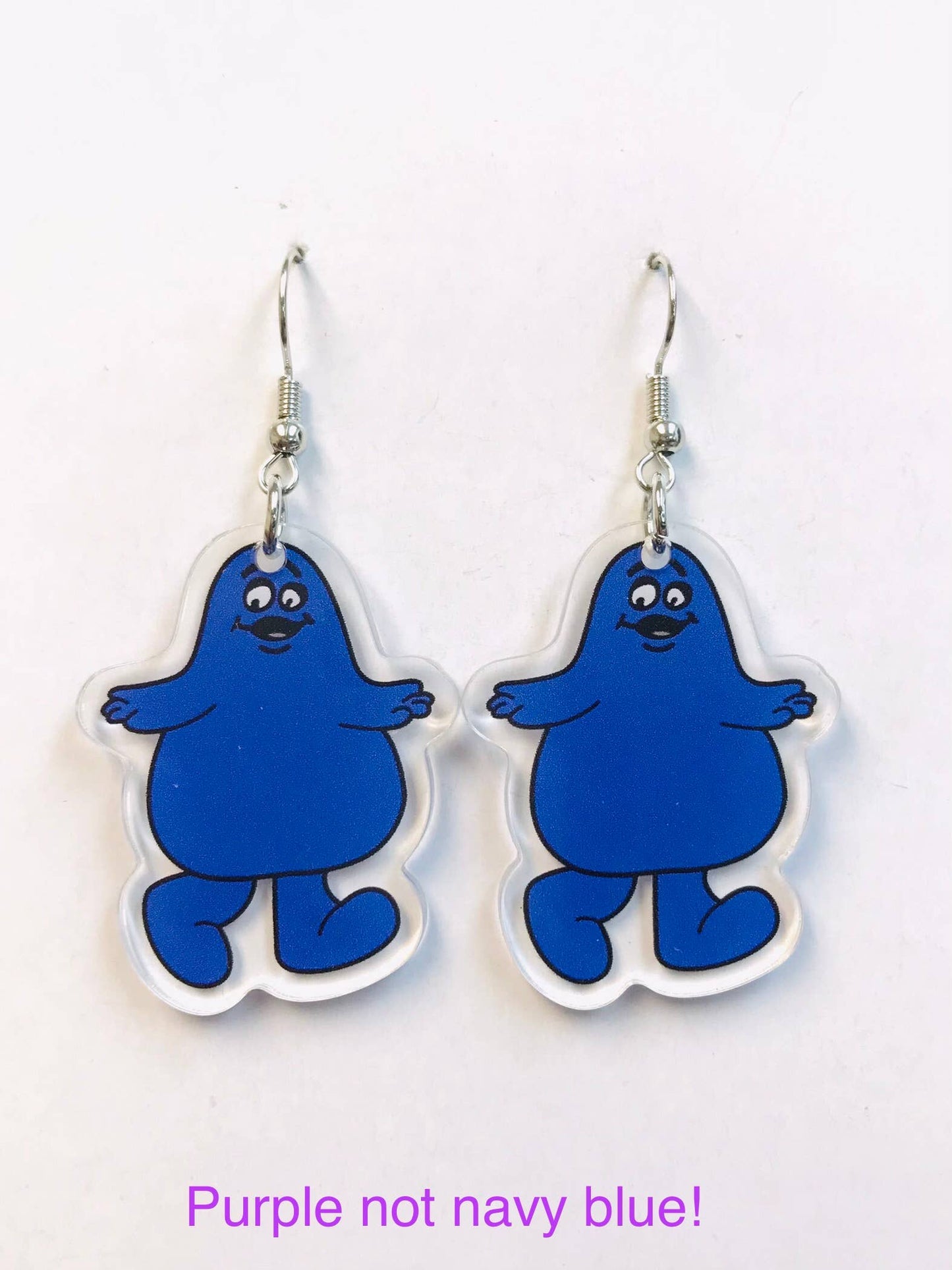 Acrylic PURPLE Cute Potato Guy Earrings