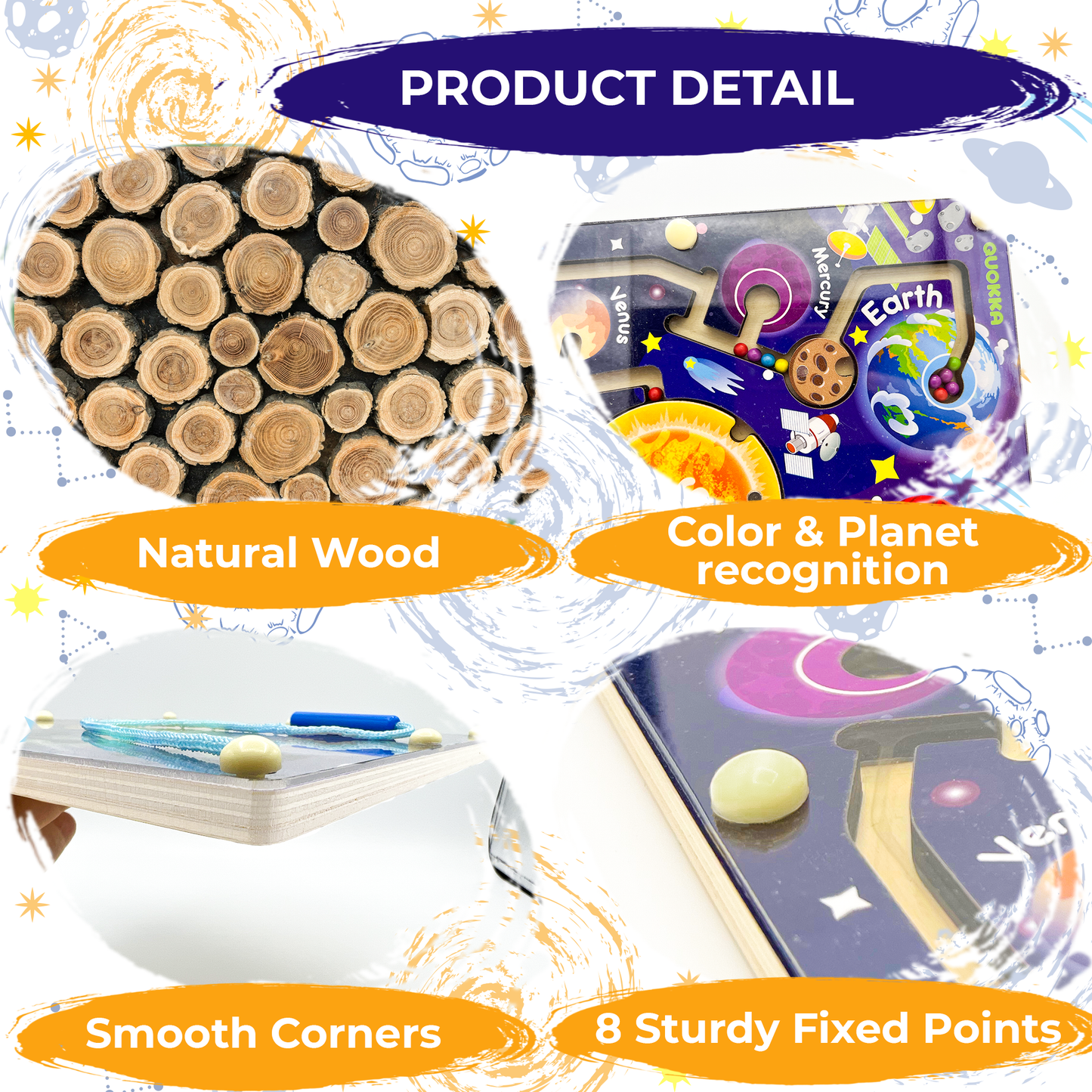 Magnetic Maze SPACE | Wooden STEM Activity Busy Board