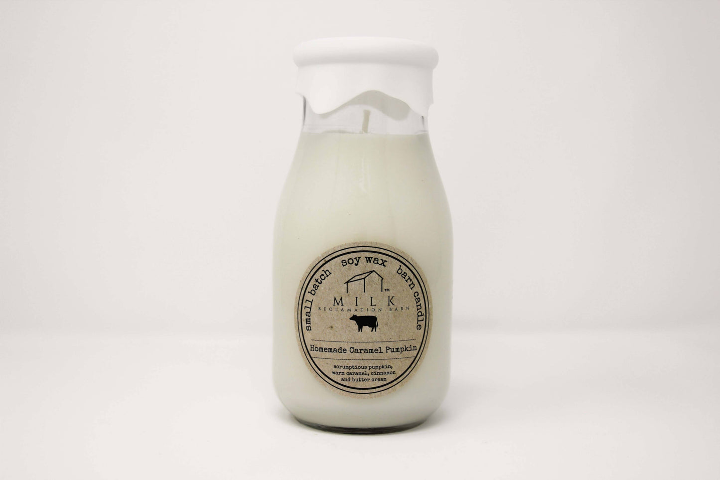 Milk Bottle Candle Homemade Caramel Pumpkin