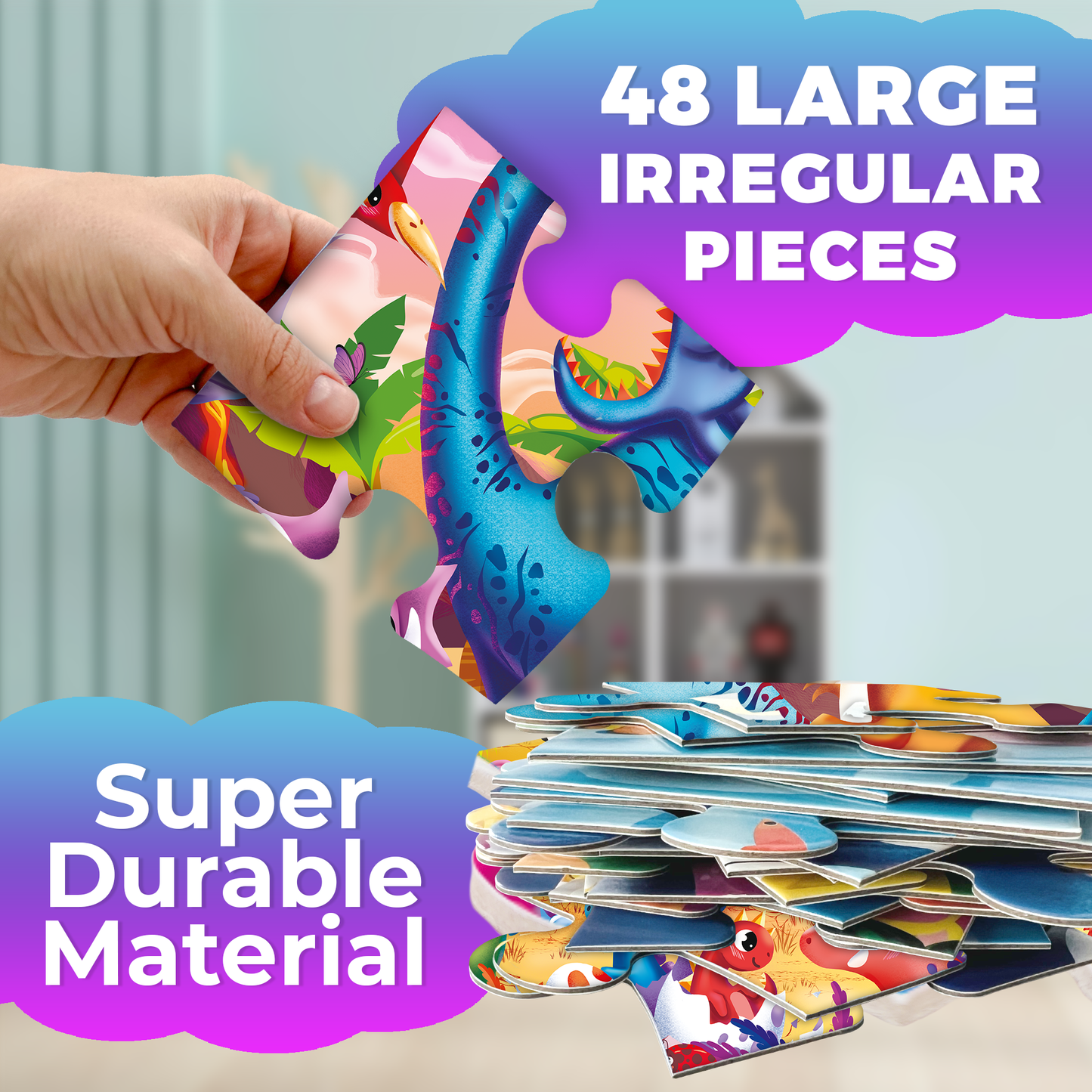 Dino Giant Floor Puzzles for Kids | 48 pieces