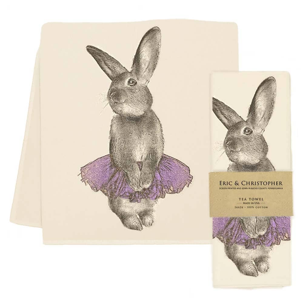 Purple Bunny Tutu Tea Towel
