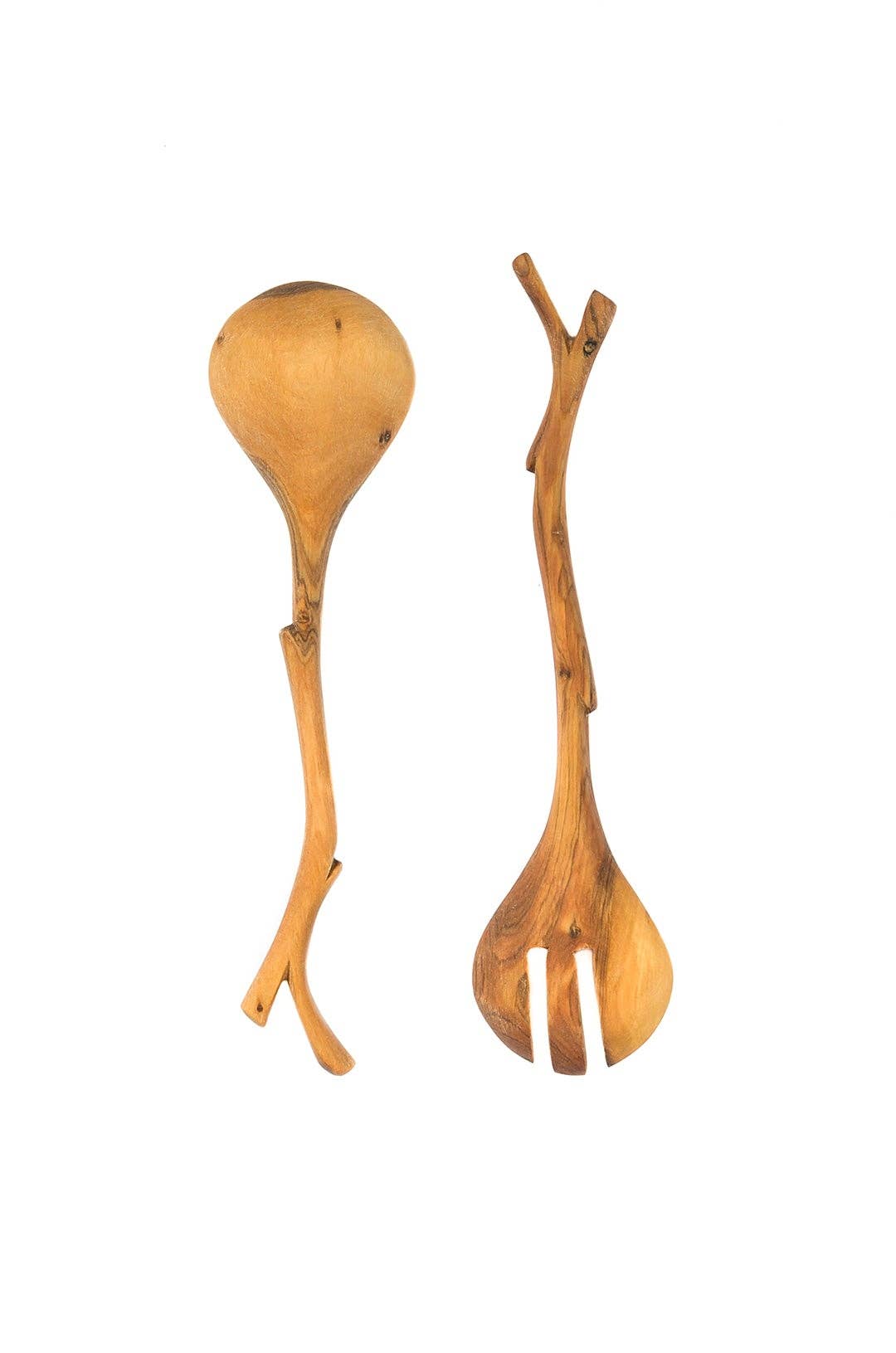 Small Wild Olive Wood Branch Server Set