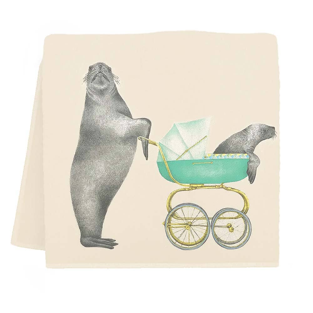 "Easton & Mino" Scarborough Stellar Sea Lion Tea Towel