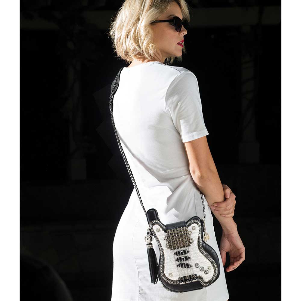 Greatest Hits Beaded Crossbody Guitar Handbag