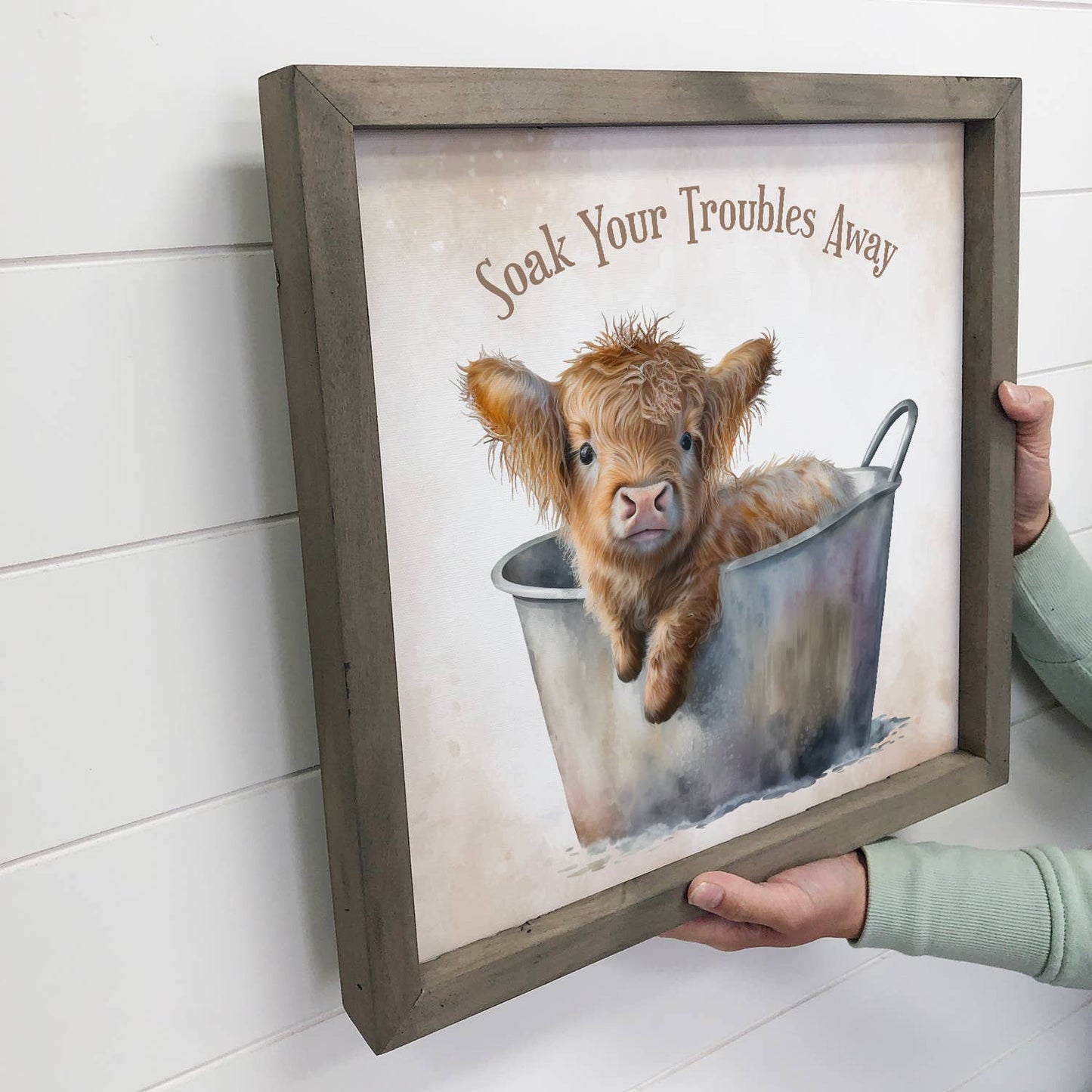 Highland Cow Soak Canvas Art