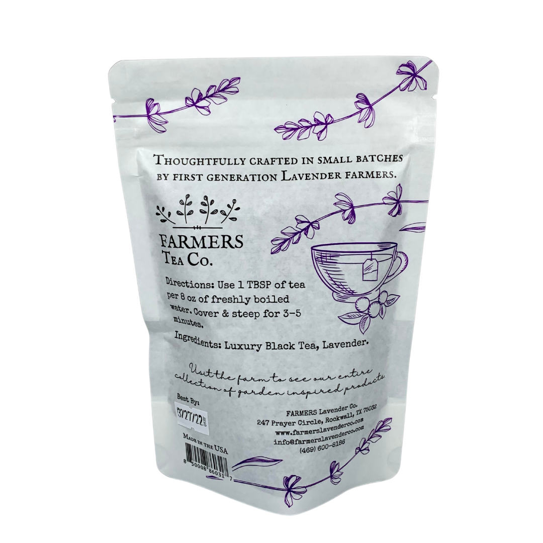 FARMERS Tea Co. | Lavender Black Tea, Loose Leaf Tea Blend 3 oz