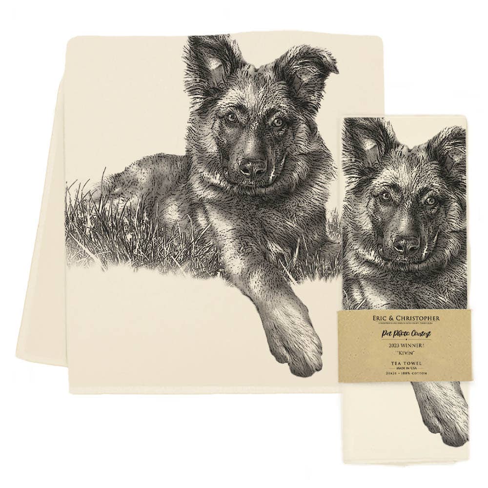 "Kevin" the German Shepherd Puppy Tea Towel