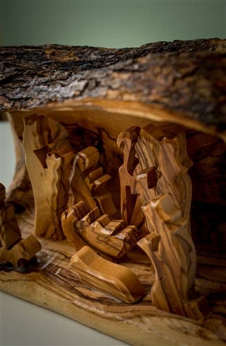 Large Grotto Carved in Branch - 4"x8"