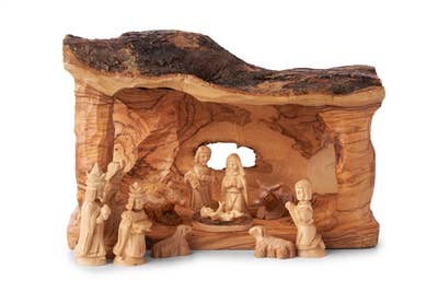 Olive Wood Solid Branch Nativity Stable