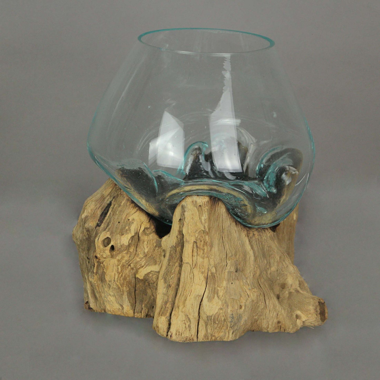 Melted Glass On Teak Driftwood