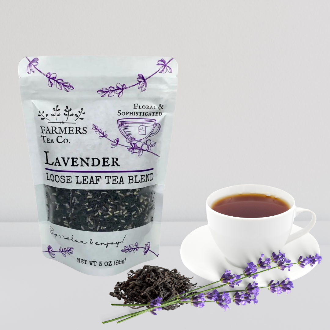 FARMERS Tea Co. | Lavender Black Tea, Loose Leaf Tea Blend 3 oz