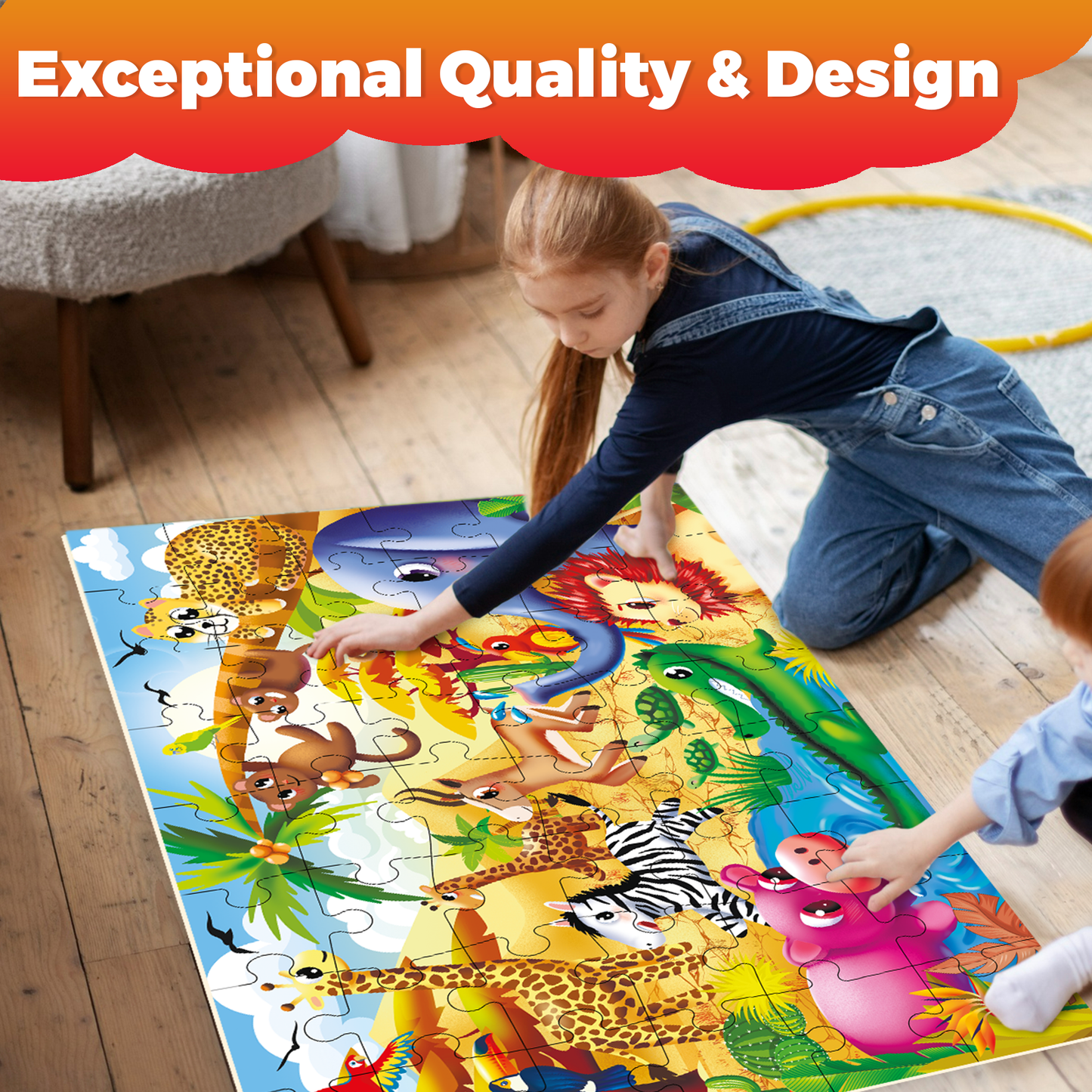 Safari Giant Floor Puzzles for Kids | 48 pieces