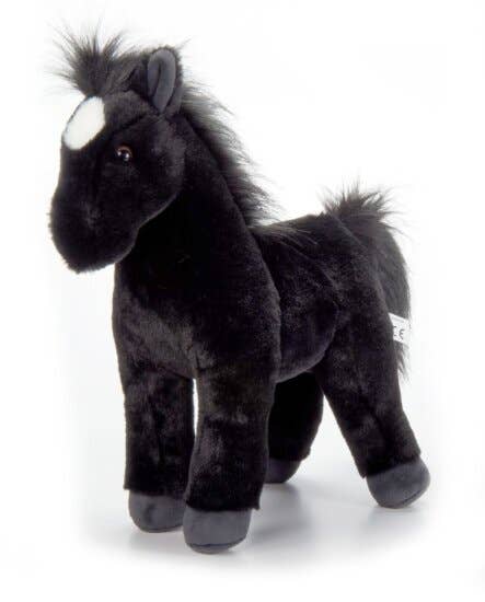12" Standing Black Horse w/ Star Stuffed Animal