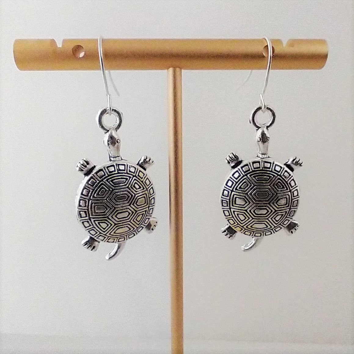 Turtle Earrings, Silver Turtle Earrings, Coastal Jewelry