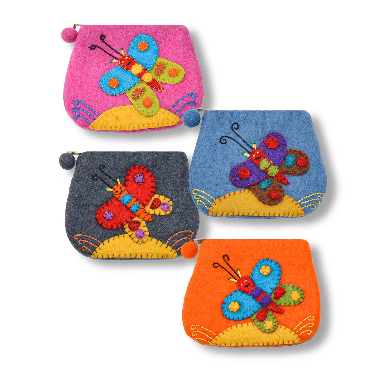 Orange Butterfly Coin Purse