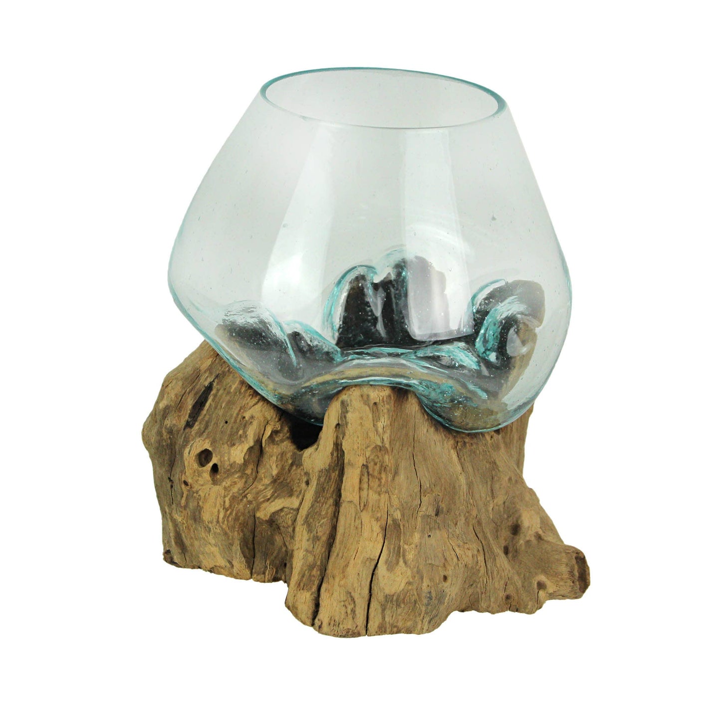Melted Glass On Teak Driftwood