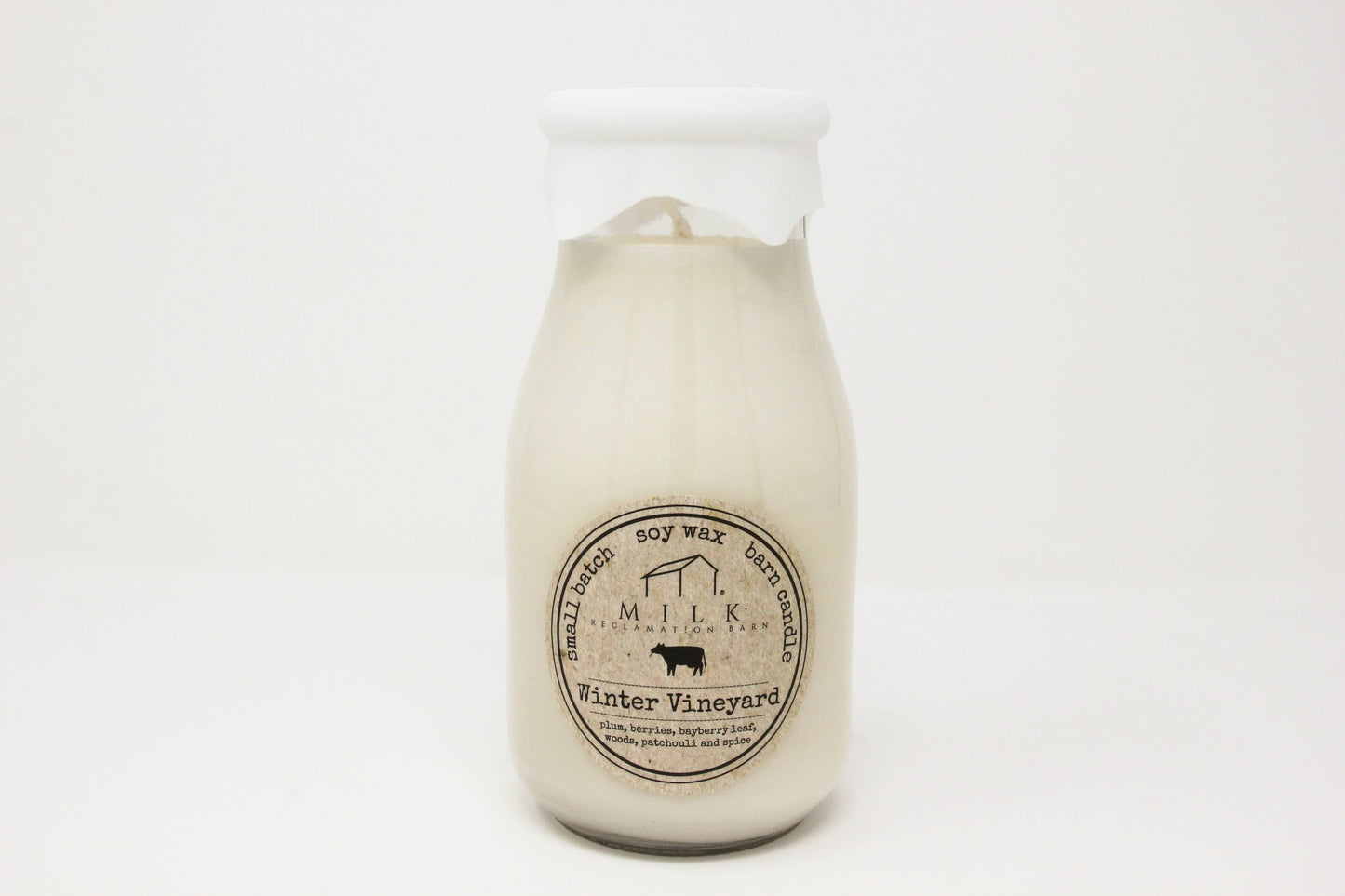 Milk Bottle Candle Winter Vineyard (Berries, Pine, Spices)