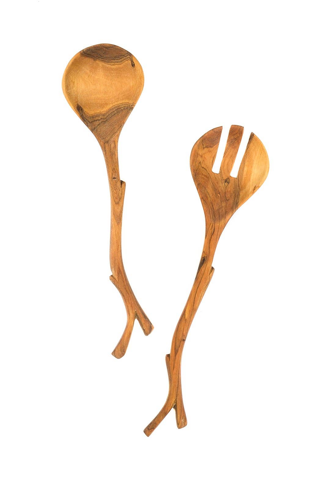 Small Wild Olive Wood Branch Server Set
