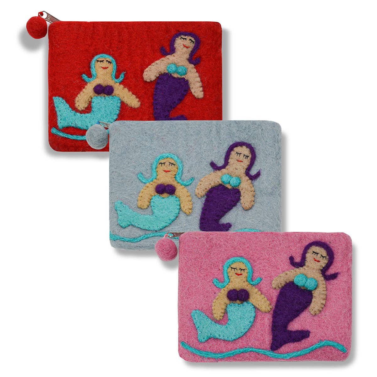 Red Two Mermaid Coin Purse