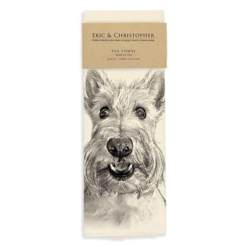 Sunny the Scottie Tea Towel