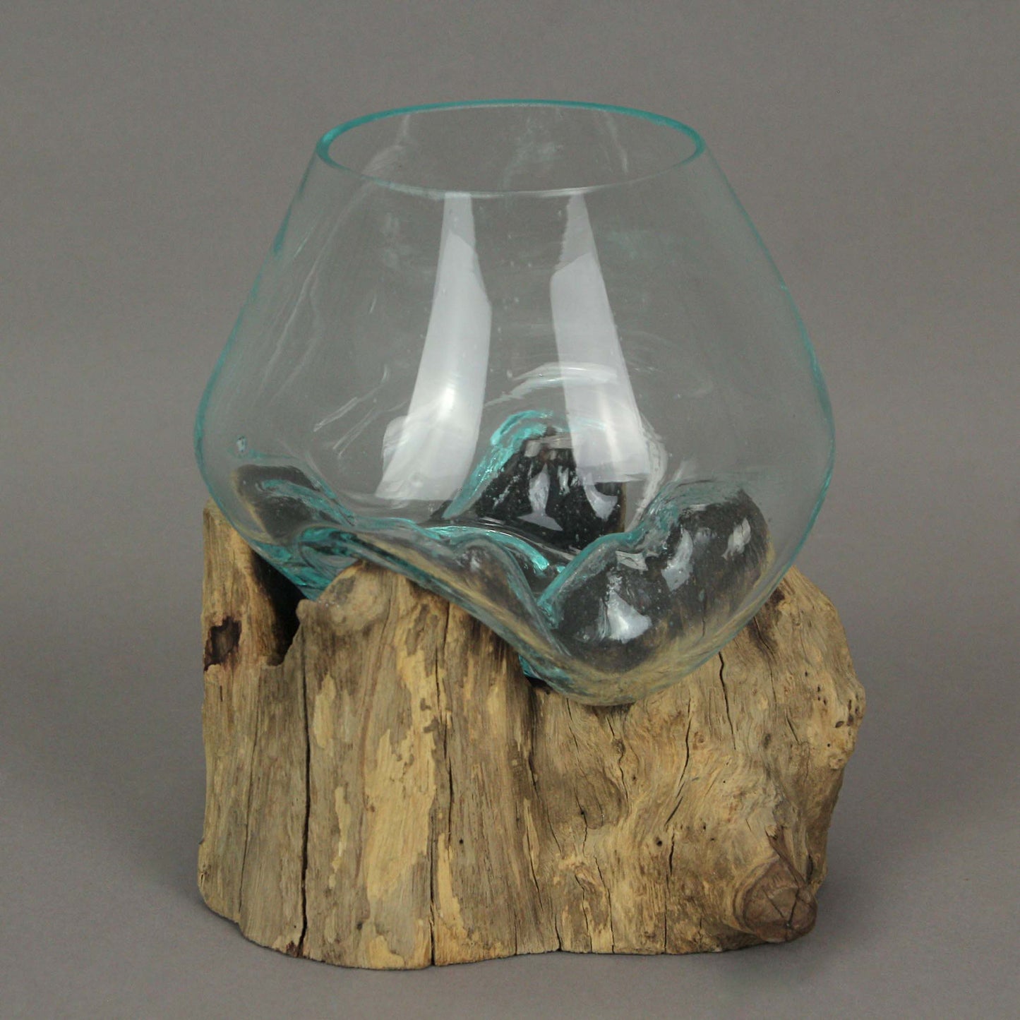 Melted Glass On Teak Driftwood