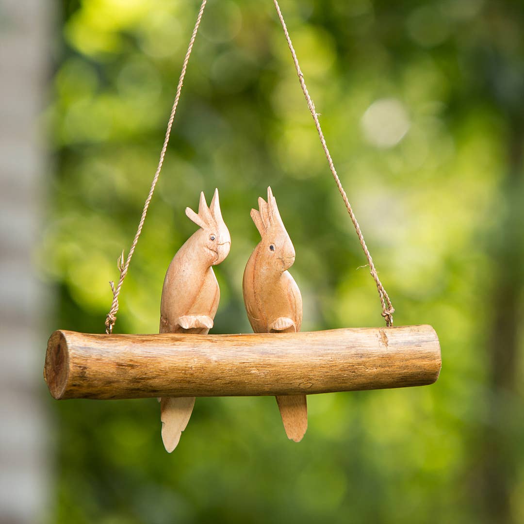 Parasite Wood Hand Carved Figurine - Cotato Birds