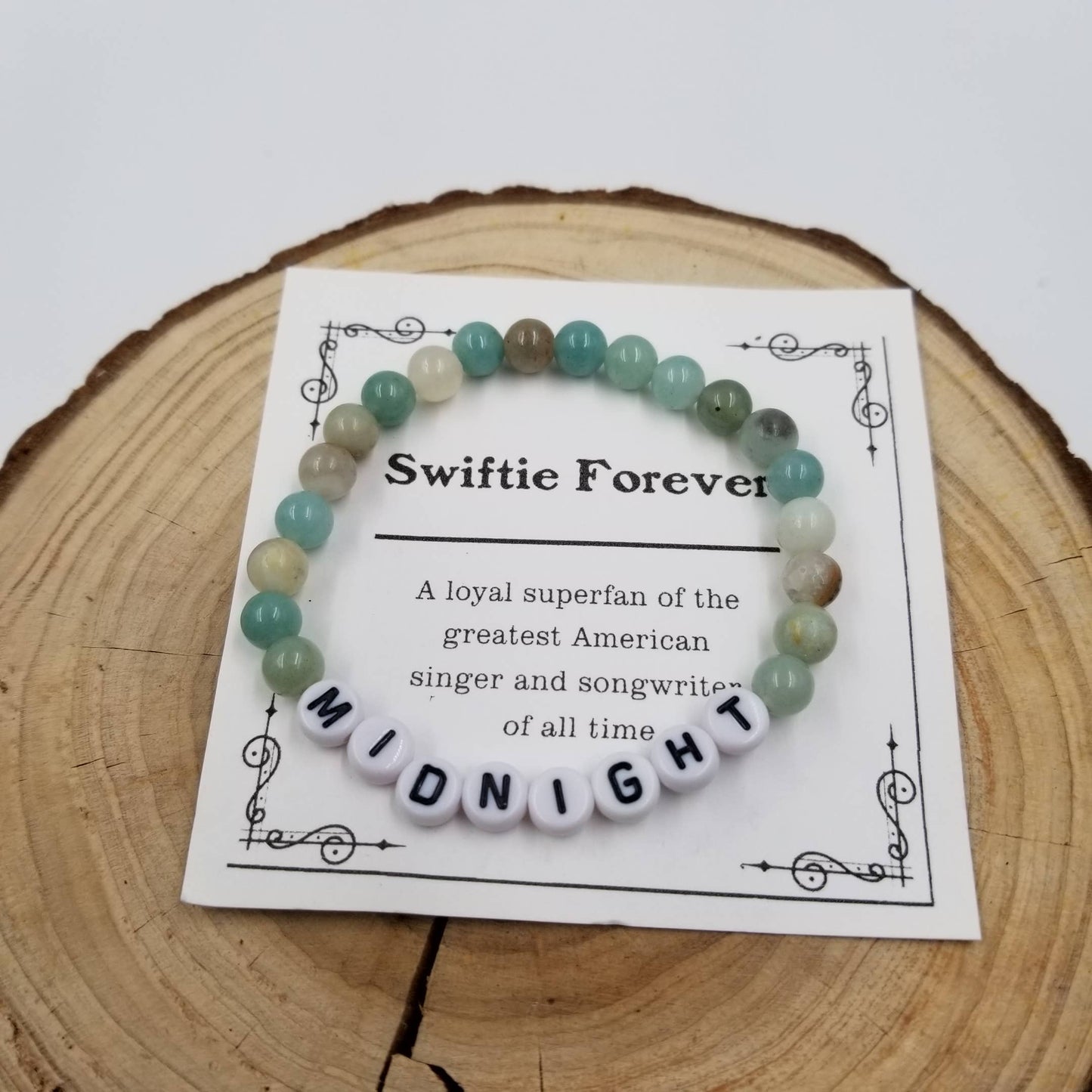 Taylor Swift Natural Stone Bracelet with Card: SPEAK NOW