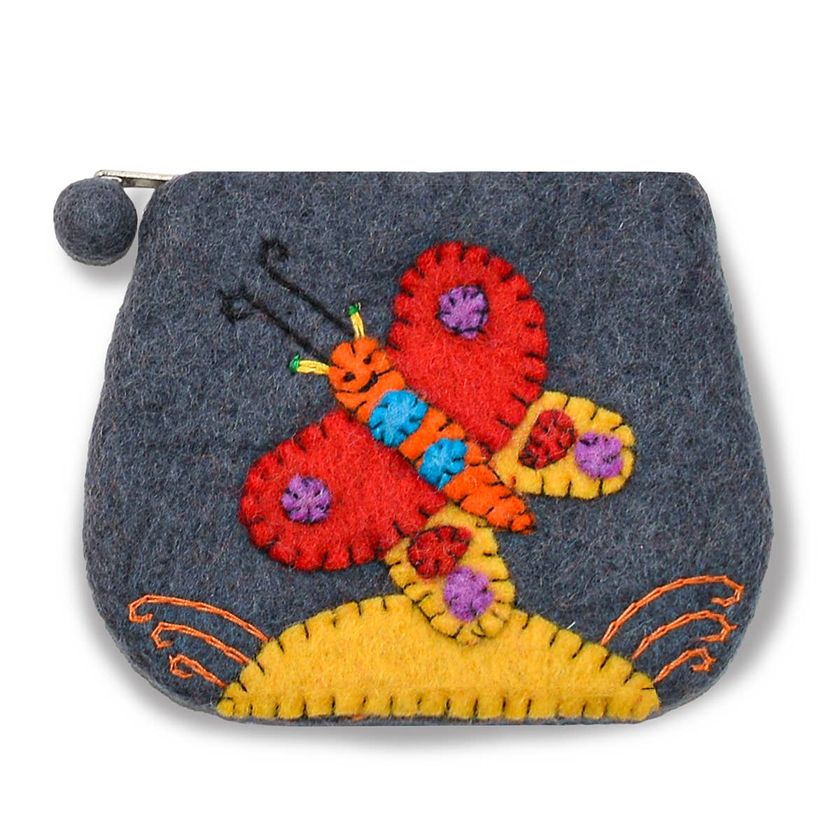 Orange Butterfly Coin Purse