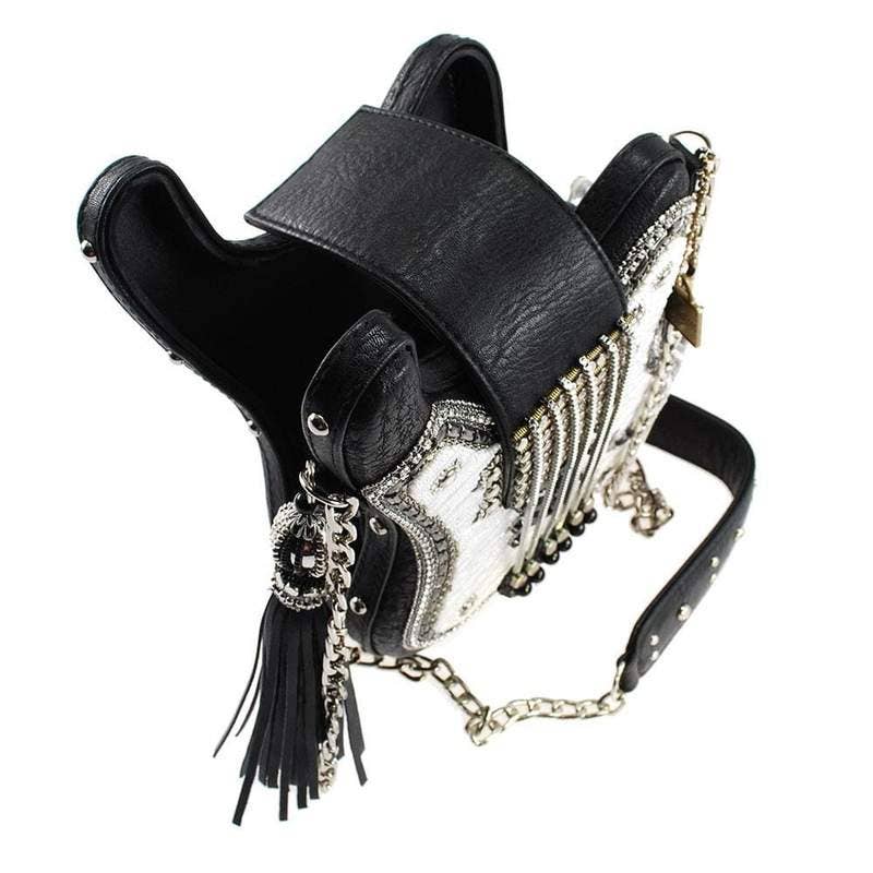 Greatest Hits Beaded Crossbody Guitar Handbag