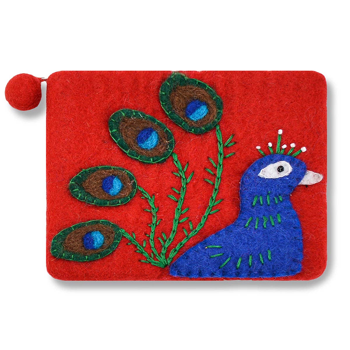 Yellow Peacock Design Coin Purse