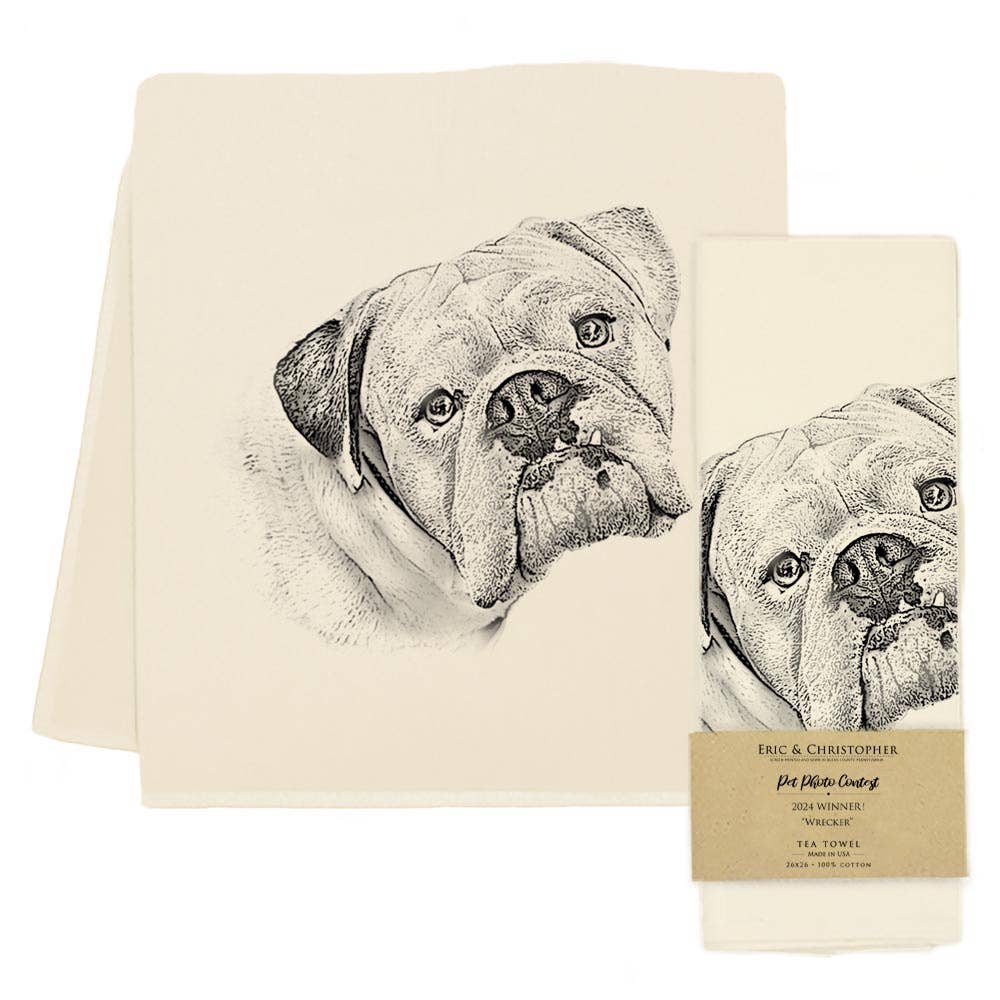 Bulldog Tea Towel - "Wrecker"