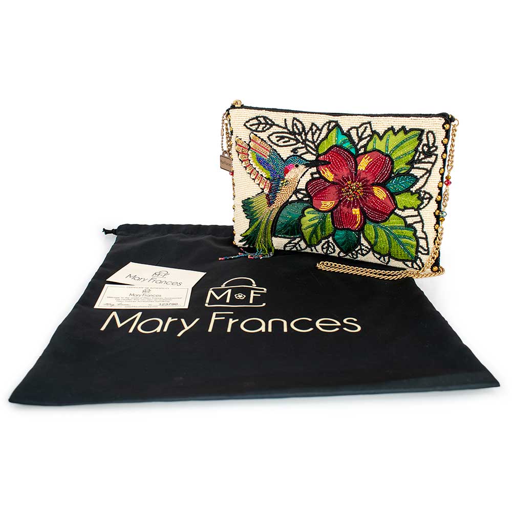 Wing It Beaded Hummingbird Crossbody Clutch Beaded Handbag