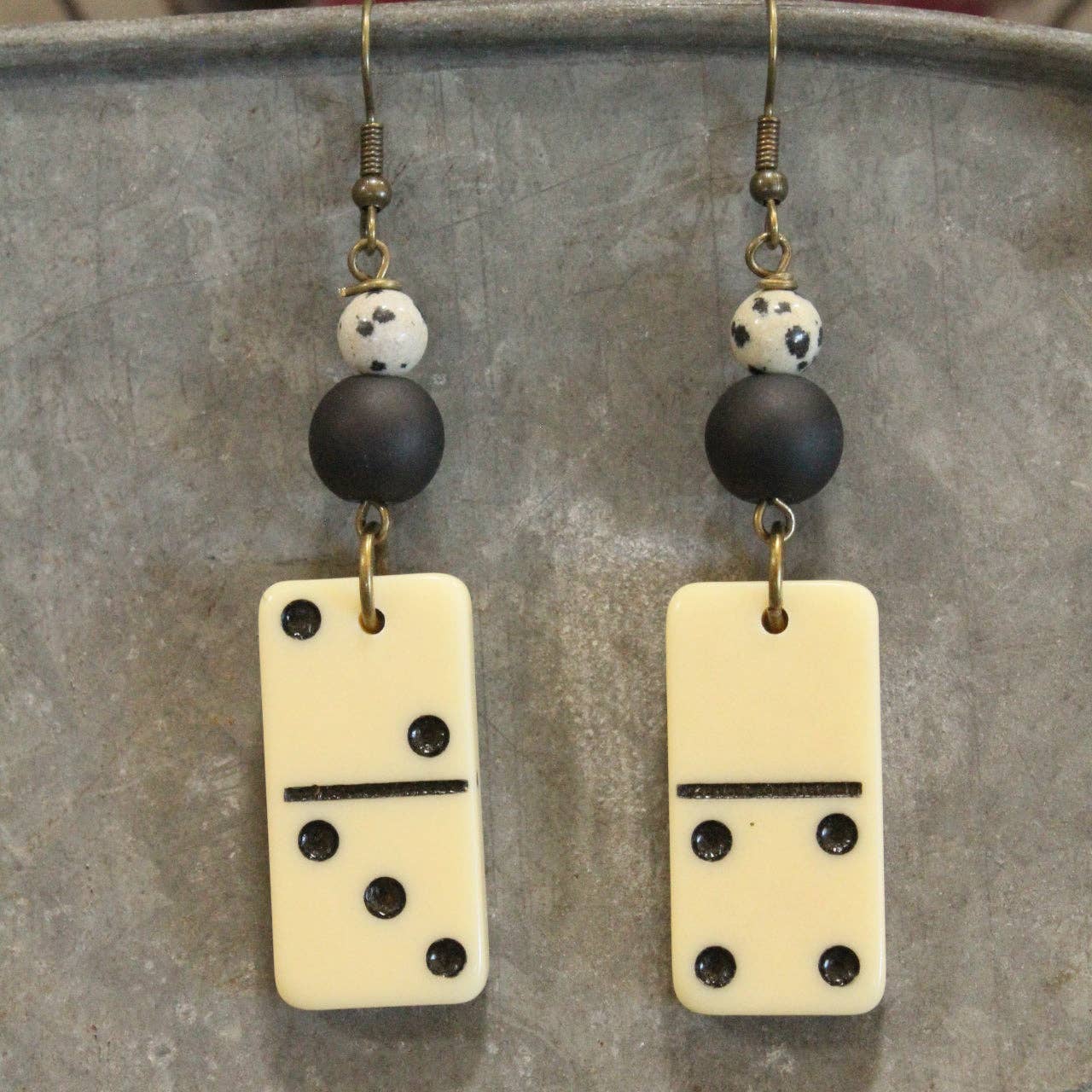 Game Day Bronze Domino Earrings
