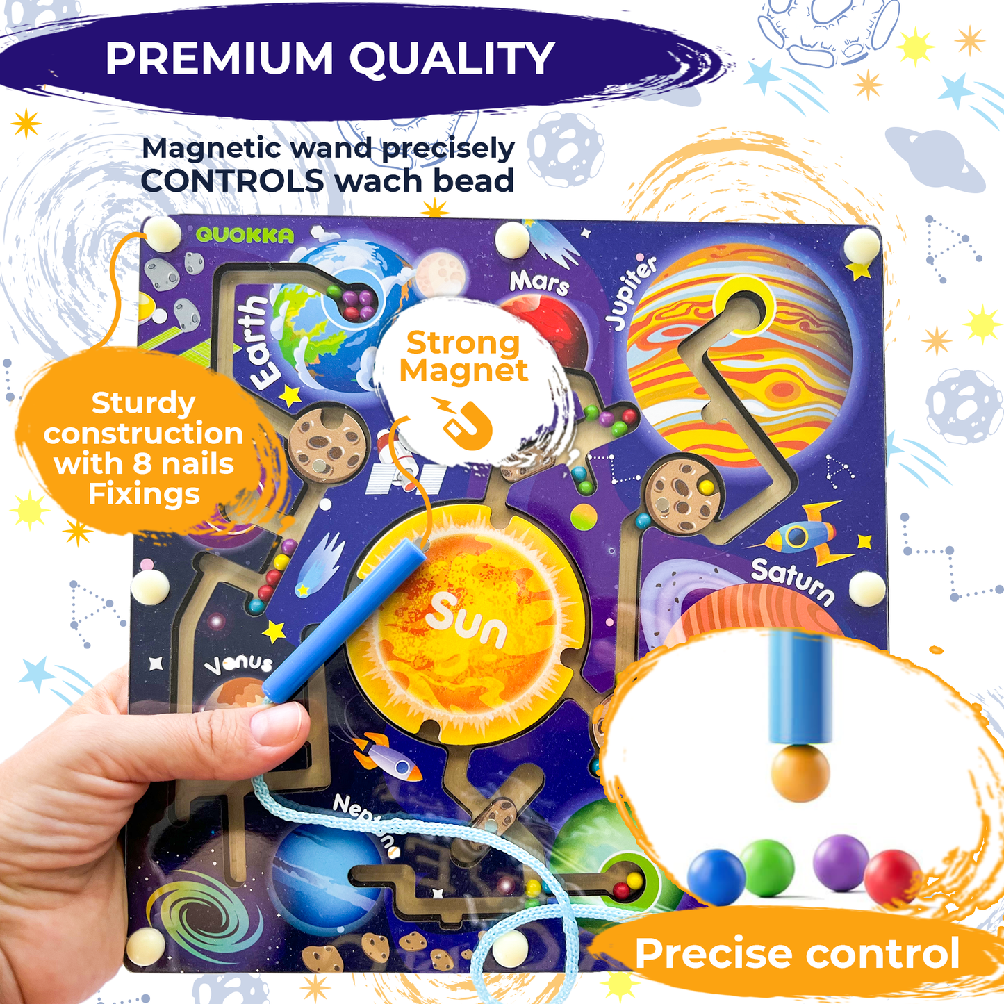 Magnetic Maze SPACE | Wooden STEM Activity Busy Board