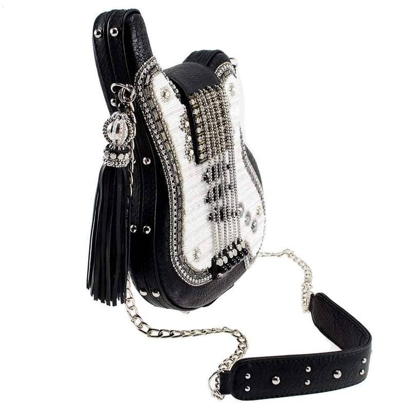 Greatest Hits Beaded Crossbody Guitar Handbag