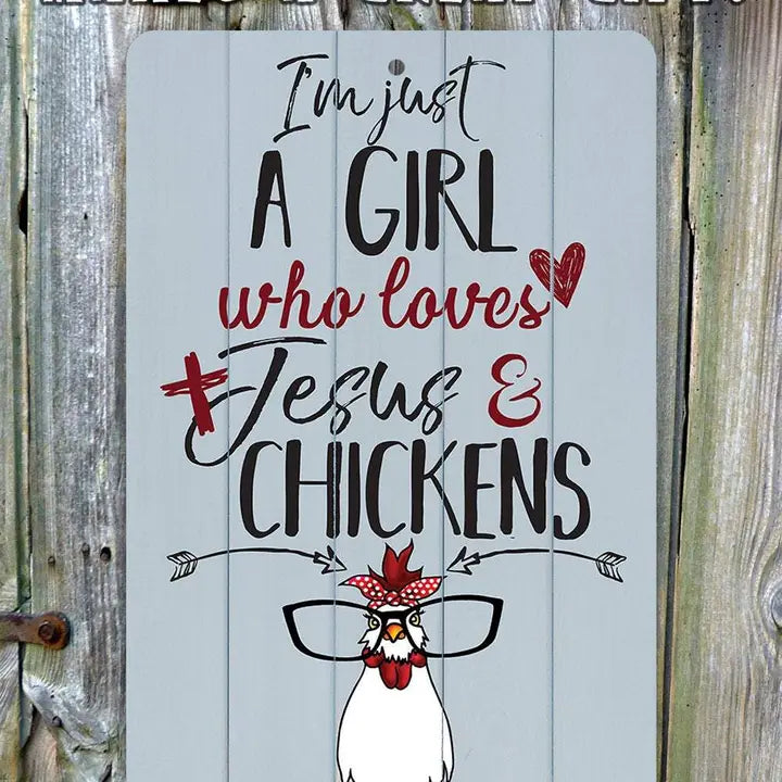 Assorted Metal Chicken Signs