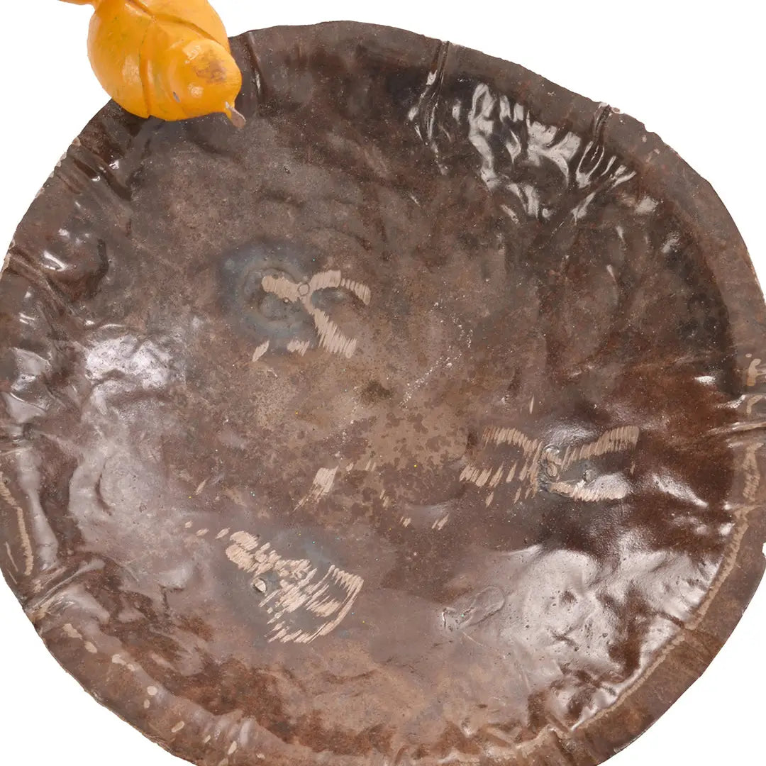 Recycled Metal and Stone Bird Bath from Zimbabwe