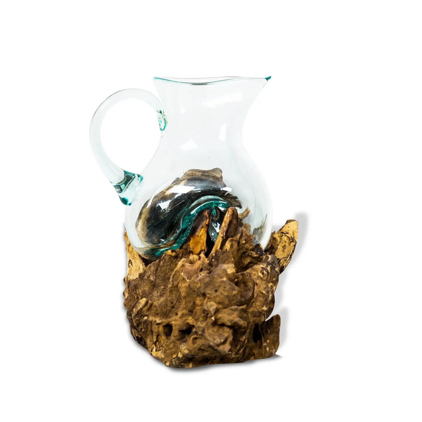 Blown Glass Jug on Driftwood