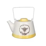 Ceramic Bee Teapot with Metal Handle