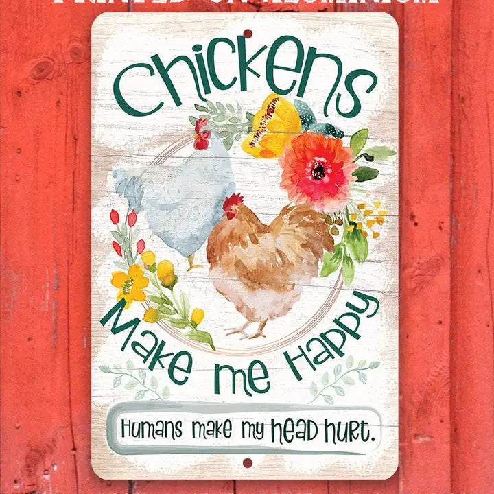 Assorted Metal Chicken Signs