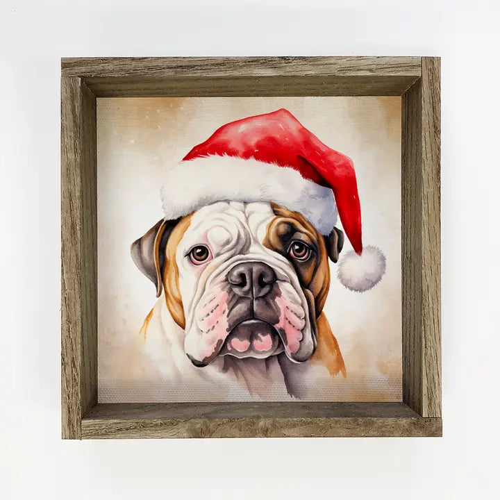 Dog Christmas Canvases with wooden box frame!